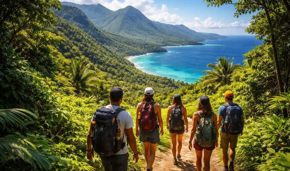 randonneurs-sentier-montagnes-ocean-martinique