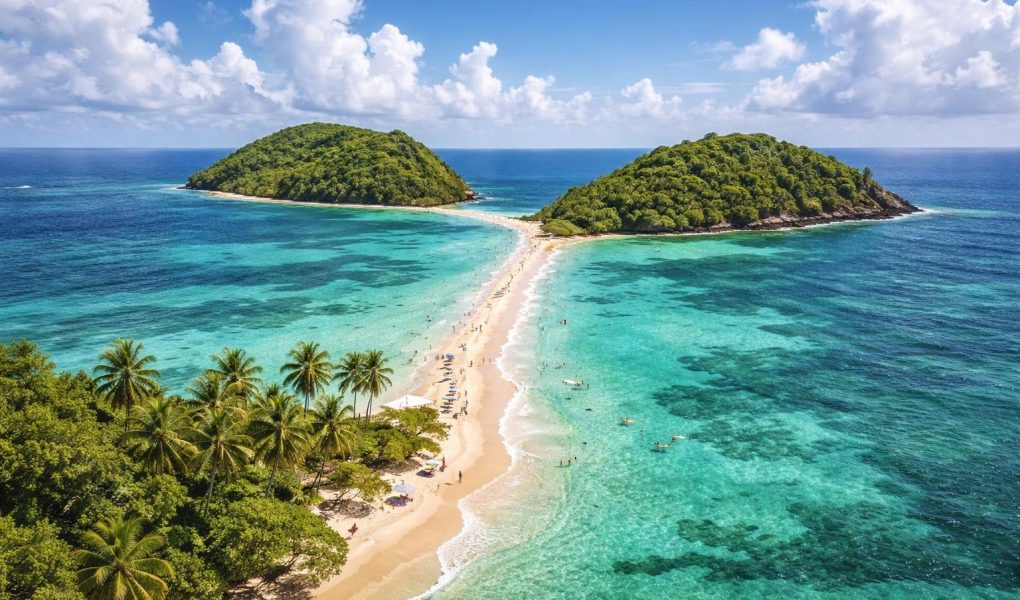 vue-aerienne-tombolo-martinique-tropicale