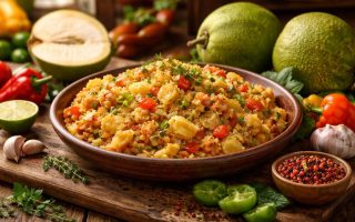 migan-fruit-pain-table-bois