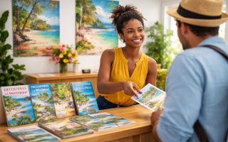 bureau-moderne-affiches-paysages-tropicaux