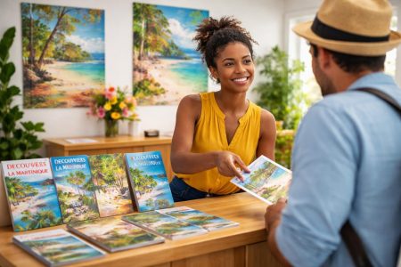 bureau-moderne-affiches-paysages-tropicaux