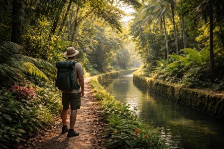 randonneur-sentier-vegetation-canal-lumiere