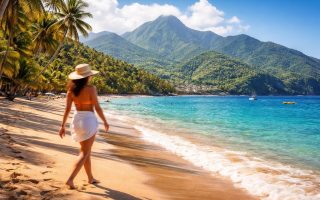 montagnes-luxuriantes-mer-bleu-plage-sable