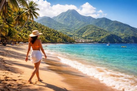 montagnes-luxuriantes-mer-bleu-plage-sable