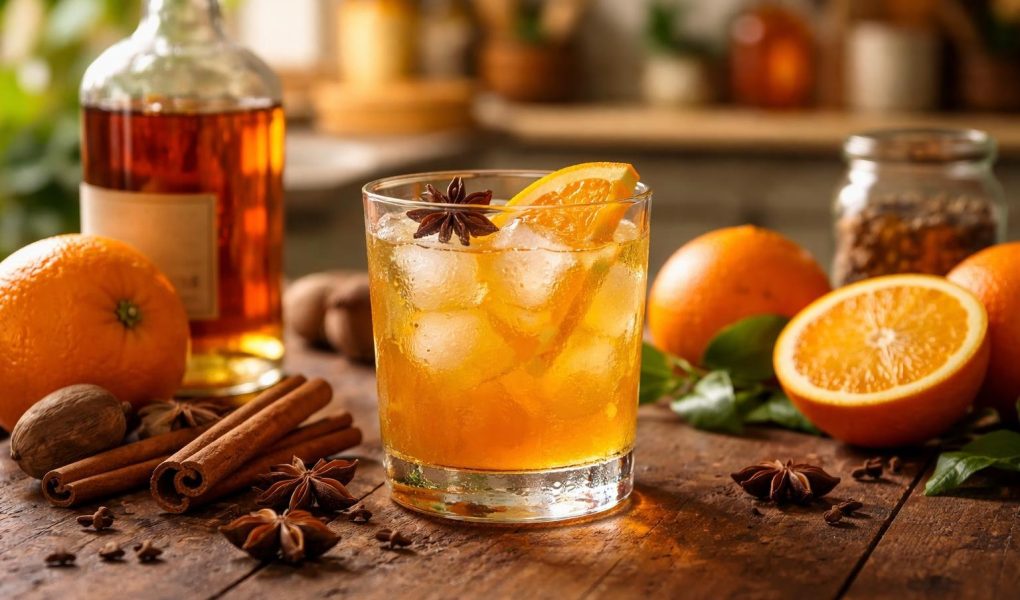 verre-shrubb-oranges-table-bois