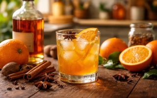 verre-shrubb-oranges-table-bois