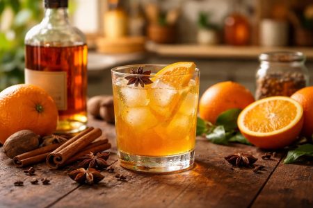 verre-shrubb-oranges-table-bois