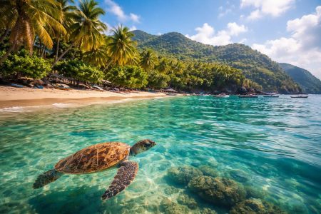 anse-dufour-tortue-mer-palmiers