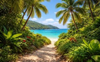 sentier-tropical-plage-sable-baie