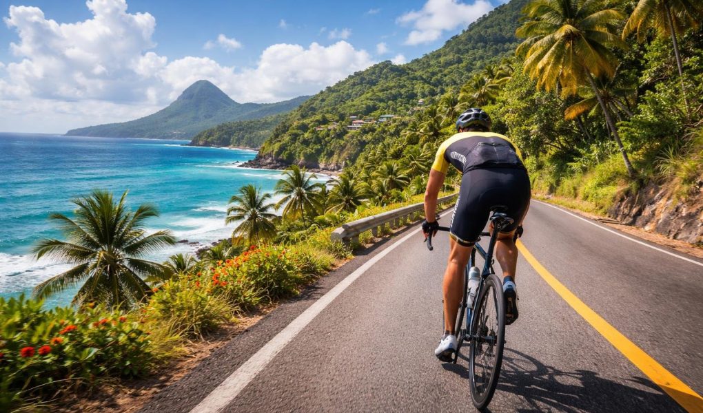 cycliste-route-cotiere-martinique-tropicale