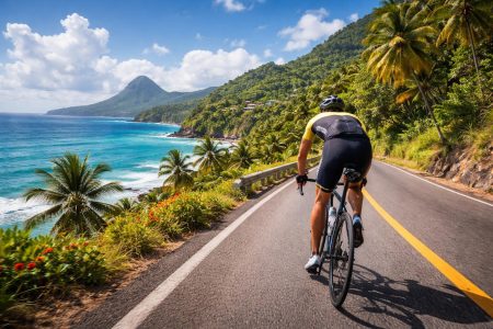 cycliste-route-cotiere-martinique-tropicale