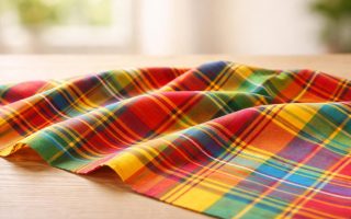 tissu-madras-motifs-colorés-bois-clair