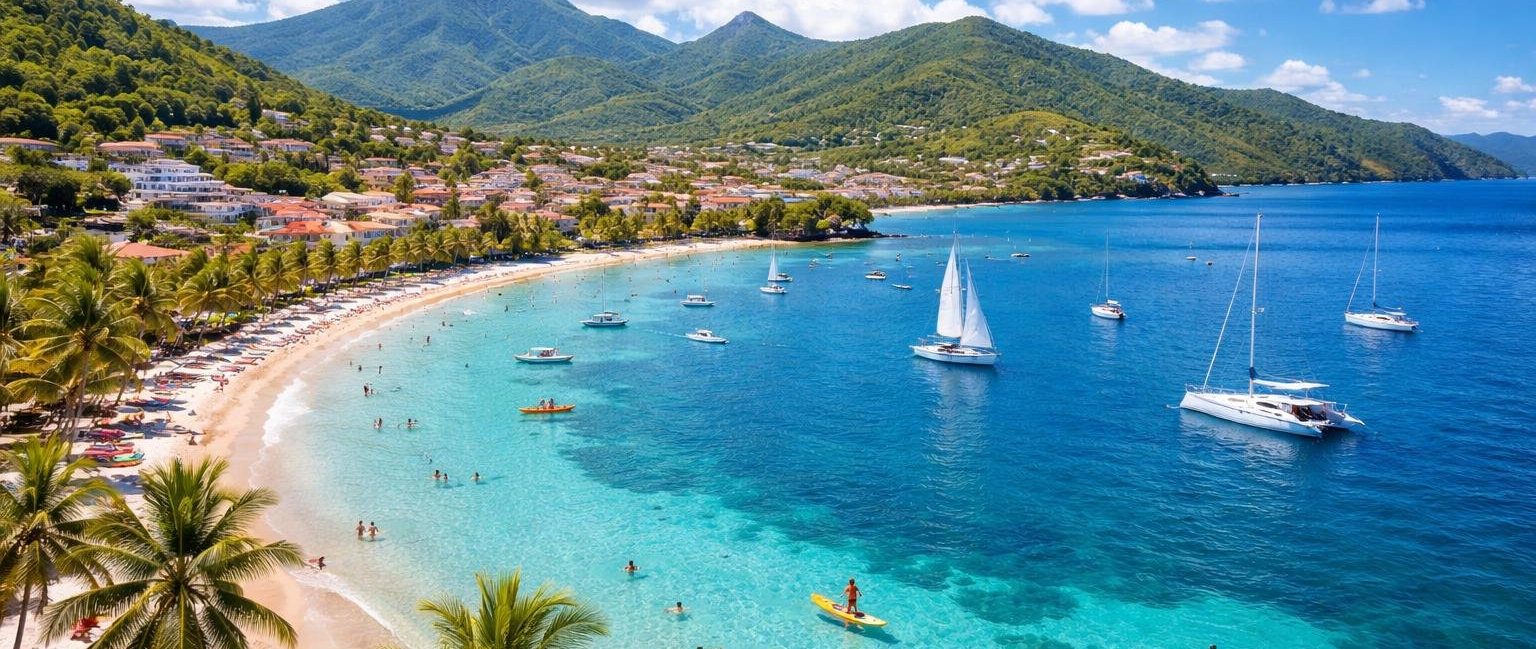 schoelcher-plages-montagnes-voiliers-ciel-bleu