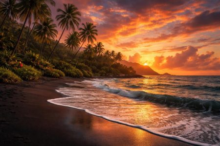 plage-sable-noir-cocotiers-coucher-soleil